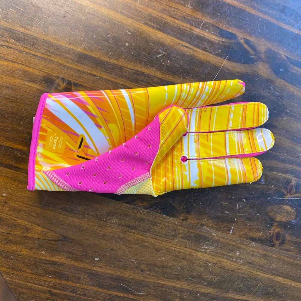 Nike Vapor Jet 8.0 Football Gloves Yellow Pink Mens Large N1011364815 NEW - Picture 13 of 15